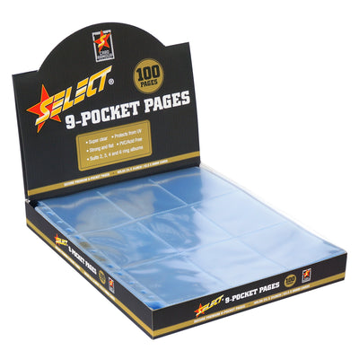 9 pocket card pages 100 pack for albums - side loading pocket sheets for trading card storage
