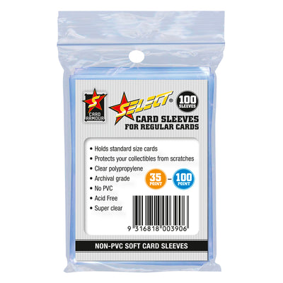 Card Armour regular sleeves 100 pack - clear polypropylene card protection sleeves for standard size trading cards
